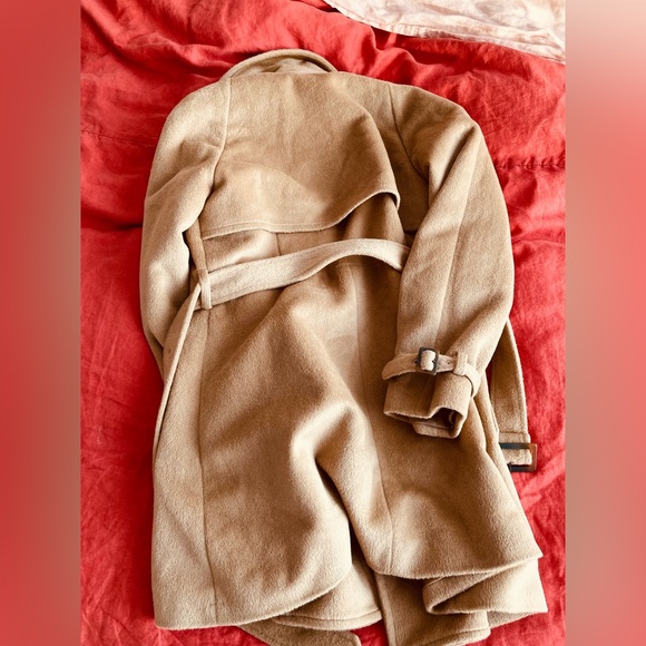 Theory Angora blend camel trench style coat SZ M - Picture 6 of 15